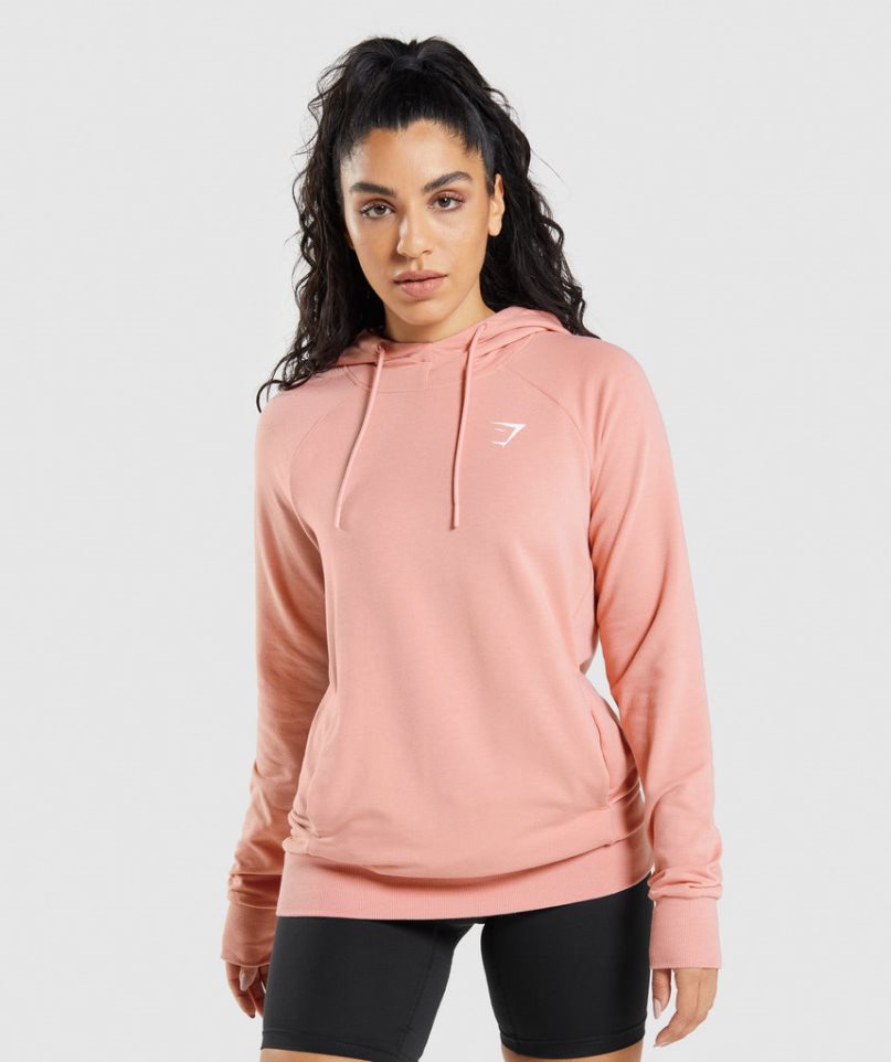 Bluzy Z Kapturem Gymshark Treningowe Damskie Różowe | PL 460OFP